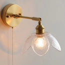 Helnys Modern Copper Glass Wall Lamp with Pull Chain Switch
