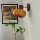 Helnys Wood Cream Glass Wall Lamp for Living Room & Bathroom