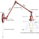 Helnys Retro Loft LED Wall Light Fixture Industrial Glass Indoor Lamp