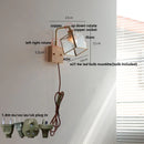 Helnys Walnut LED Wall Sconce Pull Chain Switch Rotatable Stair Light Fixture