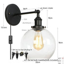 Helnys Globe LED Wall Sconce Rustic Industrial Mirror Light
