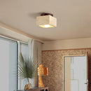 Helnys Vintage Industrial Yellow Travertine Ceiling Light Fixture