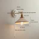 Helnys Nordic Ceramic LED Wall Sconce with Pull Chain Switch
