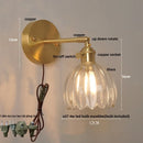 Helnys Clear Glass LED Wall Lights Up Down Rotate Copper Nordic Sconce Fixtures
