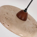 Helnys Yellow Travertine Circular LED Pendant Lamp for Bedroom and Living Room