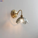 Helnys Smoke Gray Glass LED Wall Sconce - Modern Copper Wandlamp Fixtures