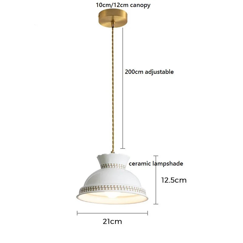 Helnys Butterfly Ceramic Copper LED Pendant Lamp, Nordic Modern Hanglamp for Home Indoor Decor