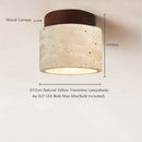 Helnys Nordic LED Ceiling Lamp in Yellow Travertine Wood Finish
