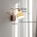 Helnys Clear Glass LED Wall Lights Kitchen Bedroom Modern Toggle Switch Bedside Lamp