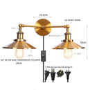 Helnys Dual LED Wall Light: Industrial Vintage Plug-In Lamp, Adjustable Loft Lighting
