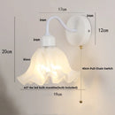 Helnys Glass Iron LED Wall Sconce Pull Chain Switch Stair Light Nordic Fixture