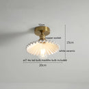 Helnys LED Ceiling Lights for Home Bedroom Living Room Balcony - Green Glass Copper