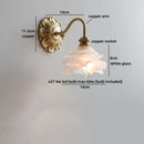 Helnys Flower Design LED Wall Light Glass Antique Gold Modern Bedside Lamp