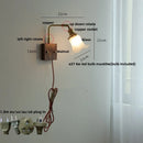Helnys Brass Walnut Wood LED Wall Sconce Rotatable Glass Stair Light