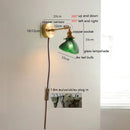 Helnys Colorful Glass LED Wall Lamp Sconce with Pull Chain Switch