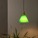 Helnys Vintage Copper Socket Pendant Lamp with Green Glass - 2023 Edition