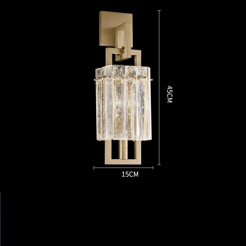Helnys Crystal LED Wall Lights - Nordic Copper Modern Indoor Decor Wandlamp
