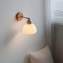 Helnys Copper Rotate Wall Lights with LED, Glass, Wood, Pull Chain Switch