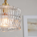 Helnys Modern LED Pendant Lamp Brass Switch Clear Glass Dining Room Light