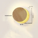 Helnys Glass Ball Wood Wall Lights with LED Rotation for Living Room