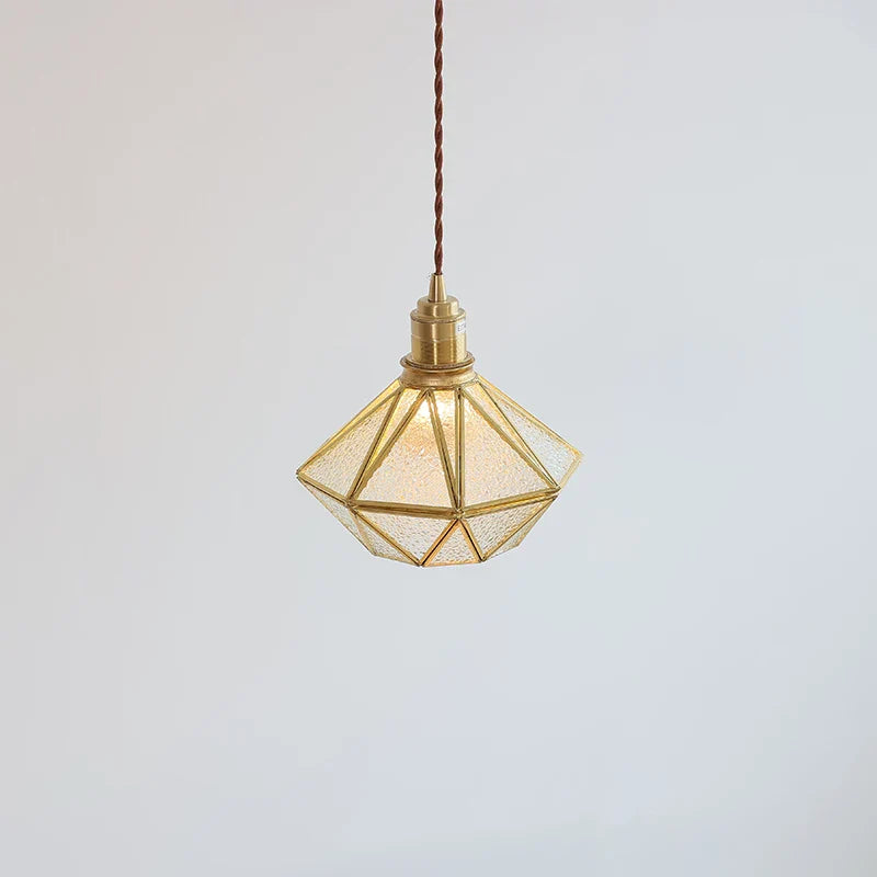 Helnys Copper Glass LED Pendant Lamp Industrial Vintage Hanging Lights