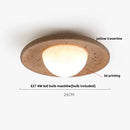 Helnys Walnut Wood LED Ceiling Lights Modern Style Home Decor Flush Mount