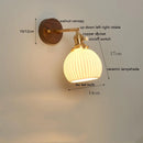 Helnys Nordic Walnut LED Wall Sconce Light for Bedroom Living Room Stair Bathroom