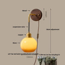 Helnys Adjustable LED Wall Light Modern Pull Chain Switch Glass Stair Lights