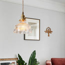 Helnys Clear Glass Pendant Lights with Copper Knob Switch