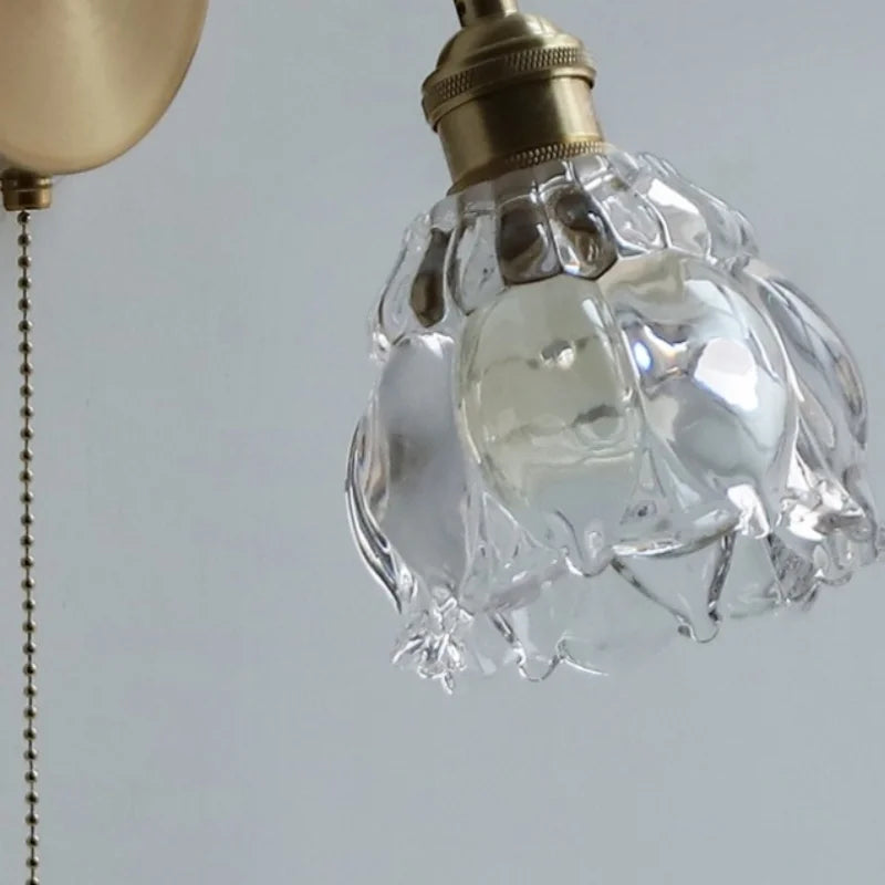 Helnys Clear Glass LED Wall Lamp Sconce, Modern Nordic Rotate Stair Light