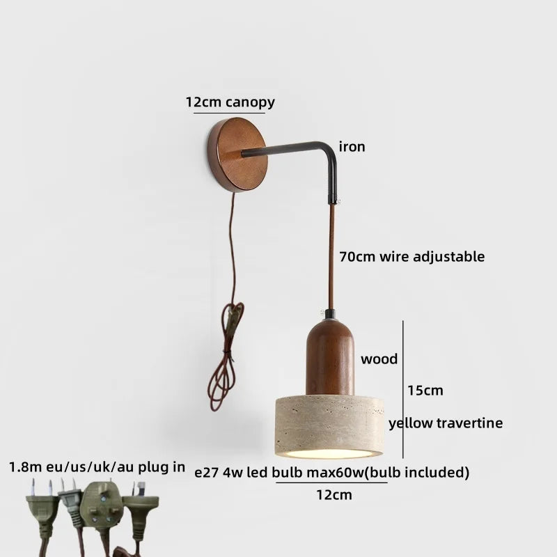 Helnys Adjustable LED Wall Sconce with Pull Chain Switch - Interior Wall Light Fixtures