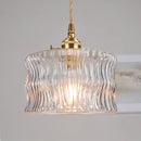 Helnys Modern LED Pendant Lamp Brass Switch Clear Glass Dining Room Light