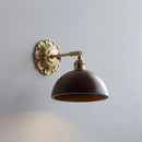 Helnys LED Wall Sconce Switch Wood Bedroom Living Room Copper Arm Wall Light