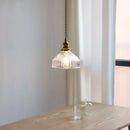 Helnys Clear Glass LED Pendant Light Modern Bedroom Chandelier