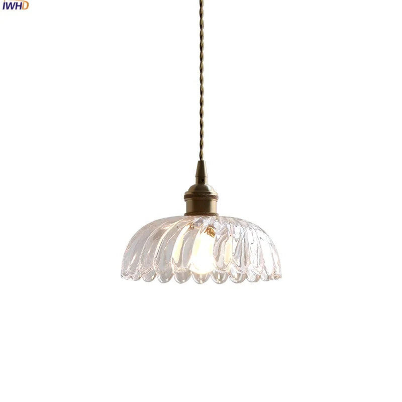 Helnys Nordic Glass LED Pendant Light for Study Porch Dining Room Home Decor