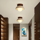 Helnys Nordic Modern LED Ceiling Light Yellow Stone Wood White BallLuxury Ceiling Lamp