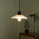 Helnys Glass LED Pendant Light Japan Style Wood Hanging Lamp