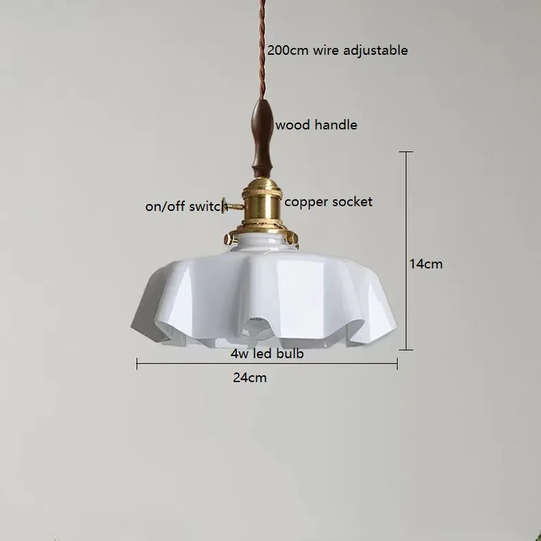 Helnys Nordic Milky Yellow Glass LED Pendant Lights for Home Indoor Lighting