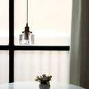 Helnys Clear Glass LED Pendant Light Modern Brass Hanging Lamp