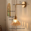 Helnys Amber Glass LED Wall Light with Pull Chain Switch