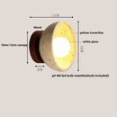 Helnys LED Wall Light with Wood Base, Natrual Yellow Travertine, Nordic Modern Design