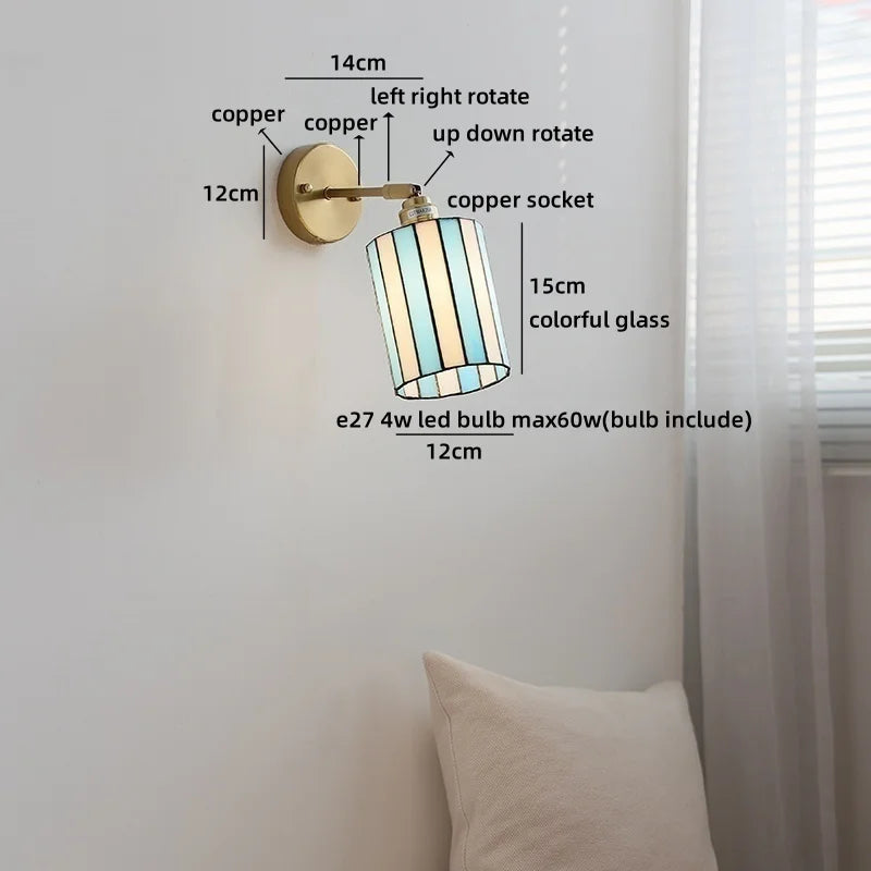 Helnys Round Glass LED Wall Lamps for Bedroom and Living Room