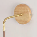 Helnys Clear Glass LED Wall Light Wood Pull Chain Switch Stair Fixture