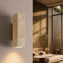 Helnys Square Stone LED Wall Lamp Modern Nordic Yellow Travertine Wabi Sabi