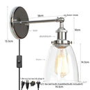Helnys Gold LED Wall Light with Pull Chain Switch - Industrial Vintage Style