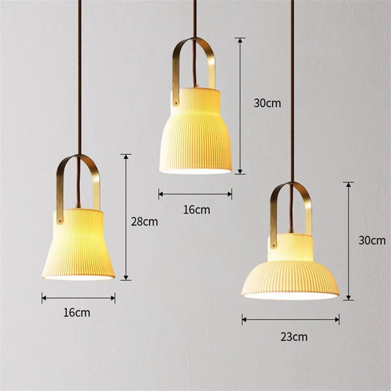 Helnys Ceramic LED Pendant Light - Japanese Style Nordic Hanging Fixture