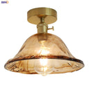 Helnys Amber Glass Ceiling Lamp LED 4W Copper Socket for Home Lighting
