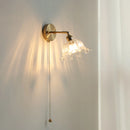 Helnys Nordic LED Glass Wall Lights with Brass Pull Chain Switch