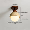 Helnys Black Stone LED Ceiling Lights - Nordic Modern Wood Canopy Ceiling Lamp