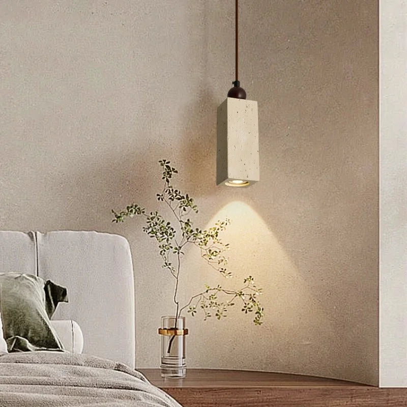 Helnys Natural Yellow Cave Stone LED Pendant Lights for Home Decor